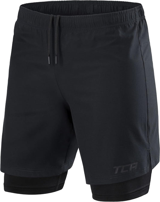 Men'S Ultra 2 in 1 Running Shorts with Inner Compression Short and Zip Pocket