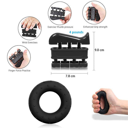 Hand Grip Strength Trainer Finger Exerciser Forearm Grip Workout Finger Stretcher Stress Relief Ball Grip Ring Wrist